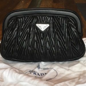 Authentic Prada clutch black.  EUC
